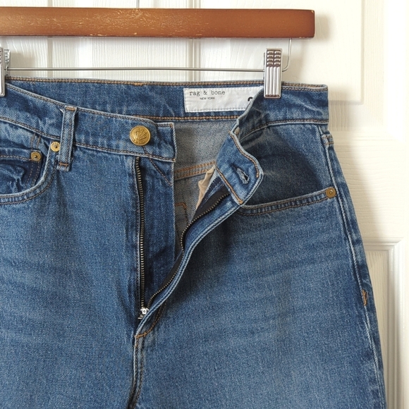 Rag & Bone Wren High Rise Slim Fit Straight Leg Ankle Cropped Jeans Huntley 29 - Picture 7 of 16